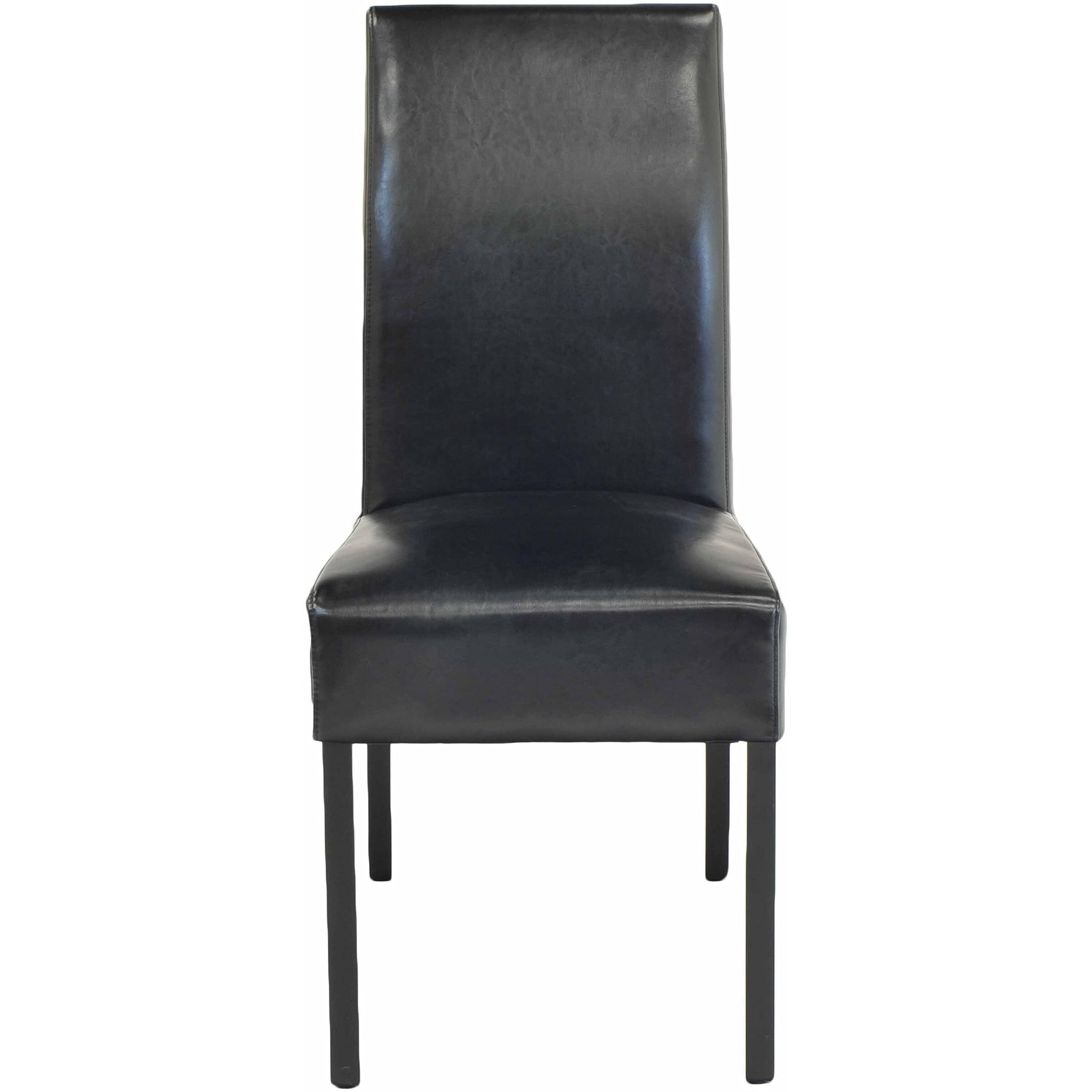 Ne Pacific Direct Valencia Bicast Leather, Set of 2 Dining Chairs, Black