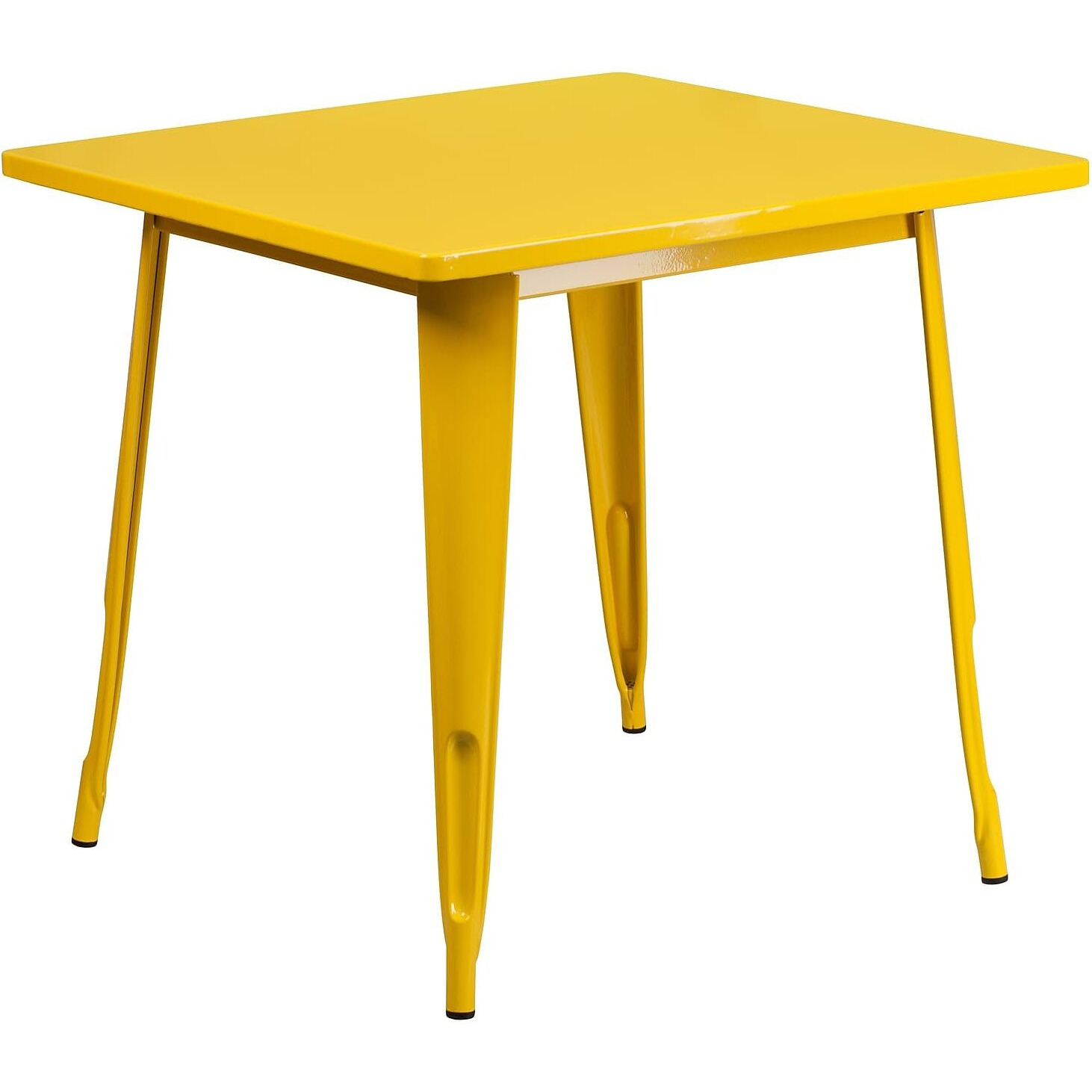 Flash Furniture Felix Commercial Grade 31.5  Square Yello Metal Indoor-Outdoor Table