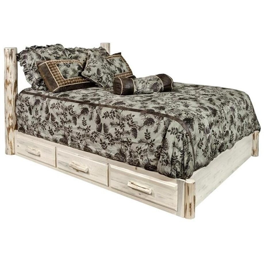 Montana Woodworks Montana Collection California King Platform Bed with Storage, Ready to Finish