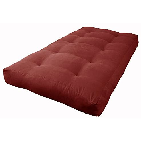 Blazing Needles Vitality 7  Microsuede Futon Mattress, Twin, Red Wine