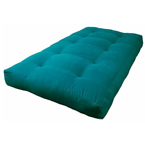 Blazing Needles Vitality 8  Microsuede Futon Mattress, Twin, Aqua Blue