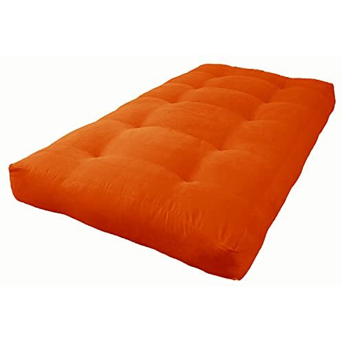 Blazing Needles Vitality 8  Microsuede Futon Mattress, Twin, Tangerine Dream