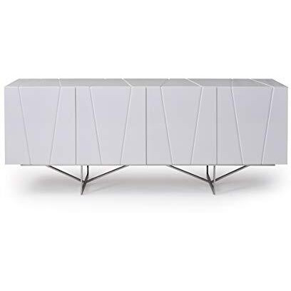 HomeRoots 28  White High Gloss Buffet