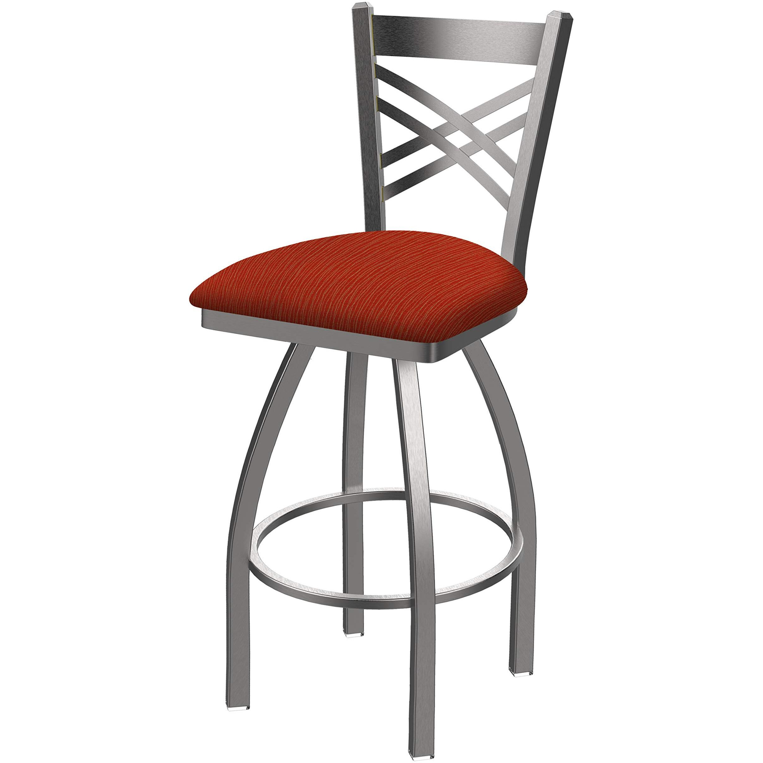 820 Catalina Stainless Steel 25  Swivel Counter Stool with Graph Poppy Seat