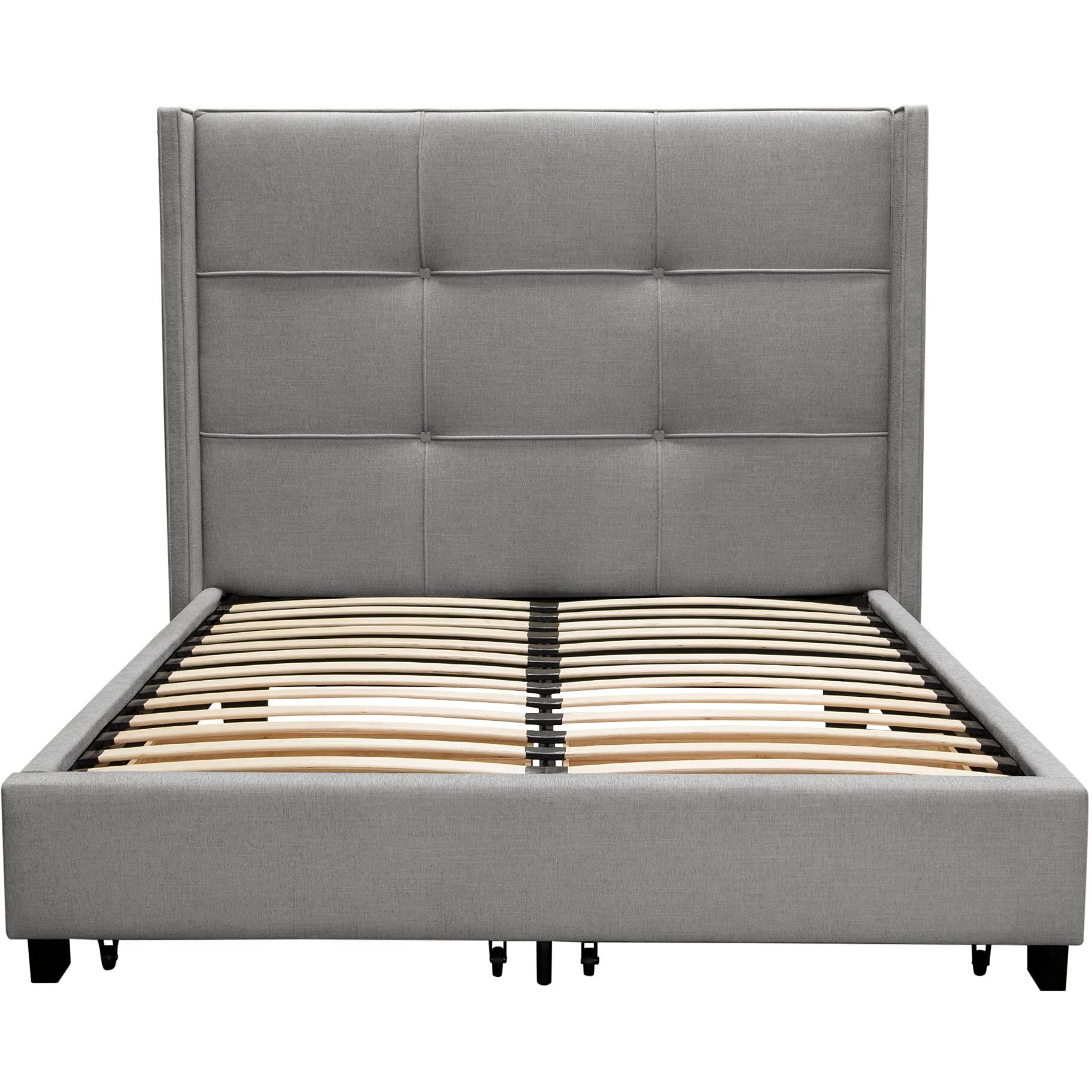 Diamond Sofa 59 in. Polyester Tufted Bed in Gray (Queen 88 in. L x 70 in. W x 59 in. H)