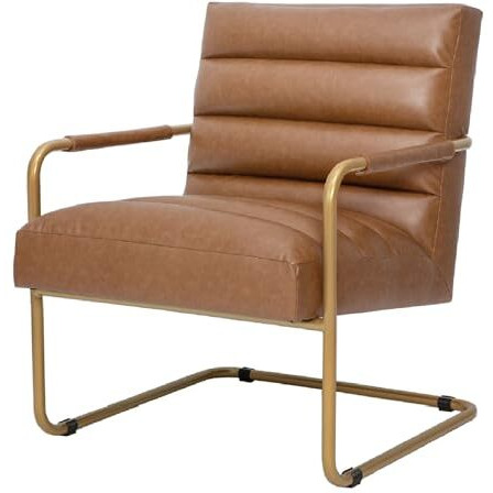 New Pacific Direct Peyton Bonded Leather Accent Chairs, Brown