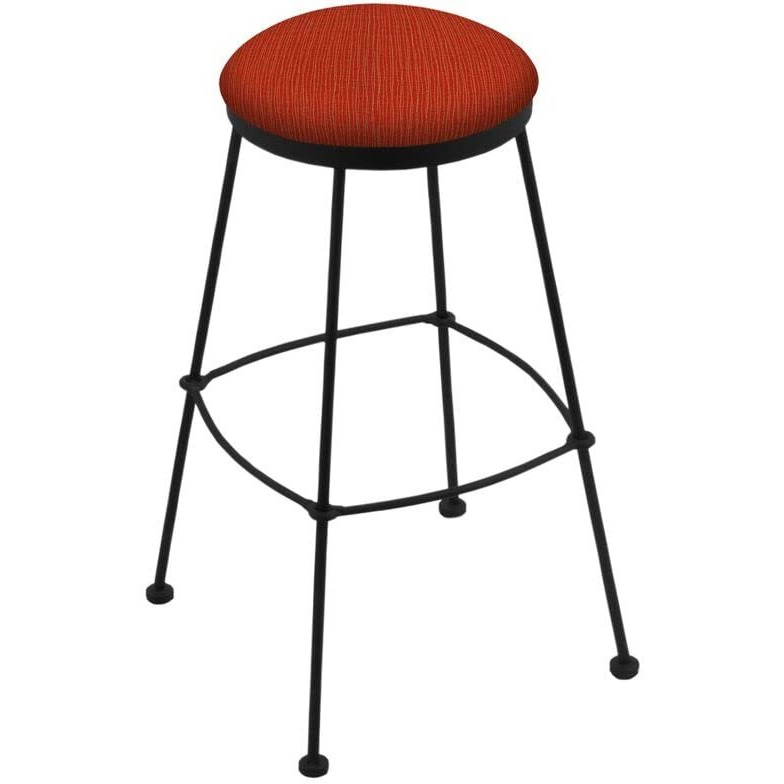 3030 25  Stationary Counter Stool with Black Wrinkle Finish and Graph Poppy Seat