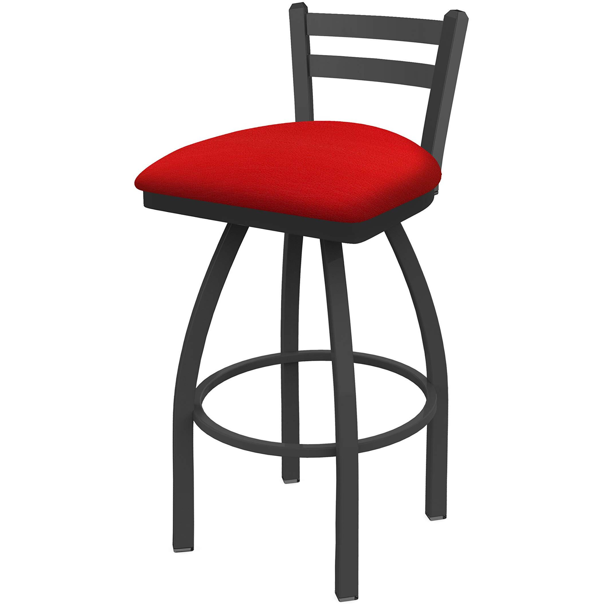 411 Jackie 25  Lo Back Sivel Counter Stool ith Peter Finish and Canter Red Seat