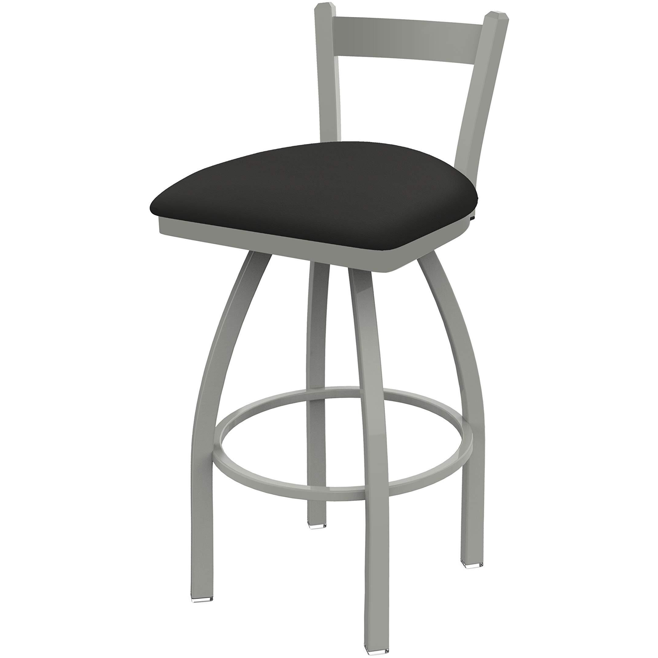 821 Catalina 25  Low Back Swivel Counter Stool with Anodized Nickel Finish and Canter Iron Seat