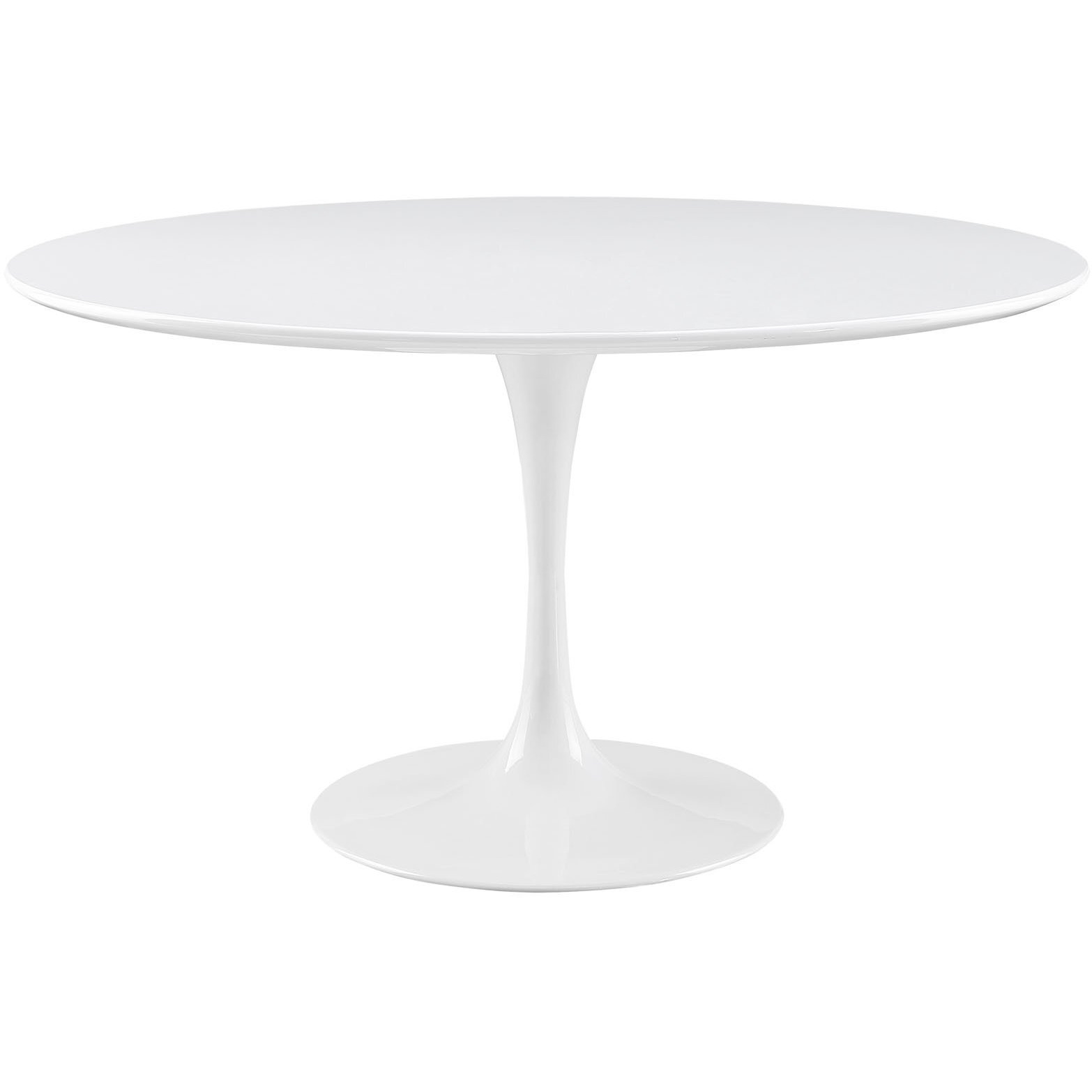 Lippa 54  Round Wood Top Dining Table - White