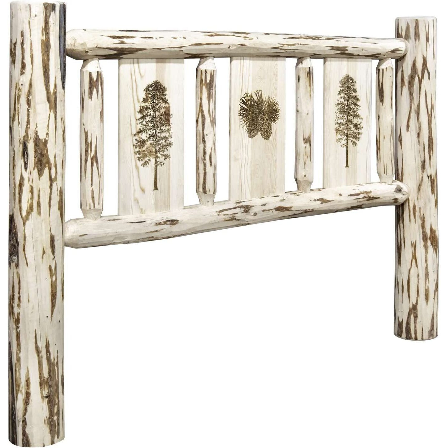 Montana Woodworks Pine Tree Design Laser Engraved Headboard in Ready Finish (Full 60 in. W x 6 in. D x 47 in. H (lbs.))