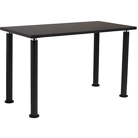 National Public Seating 54 L x 24 W Designer Height Adjustable School Science Lab Utility Table with Phenolic Top - Black