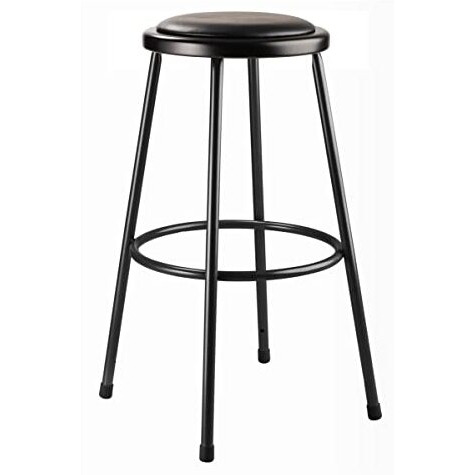 National Public Seating, 30in. Heavy Duty Vinyl Padded Steel Stool, Black, Primary Color Black, Included (qty.) 1, Seating Type Office Stool, Model 6430-10