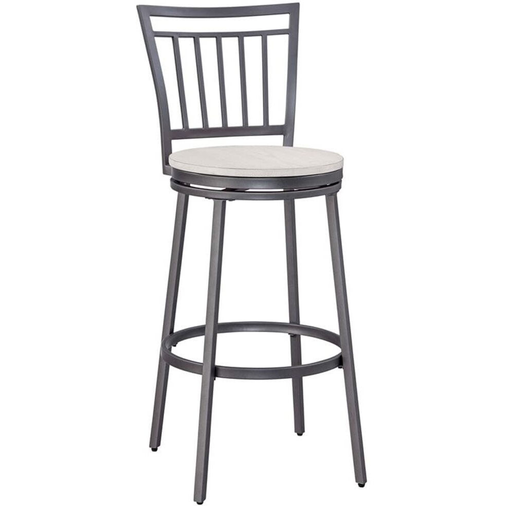 American Woodcrafters Jacey Gray Metal Sivel 30-inch Seat Height Bar Stool