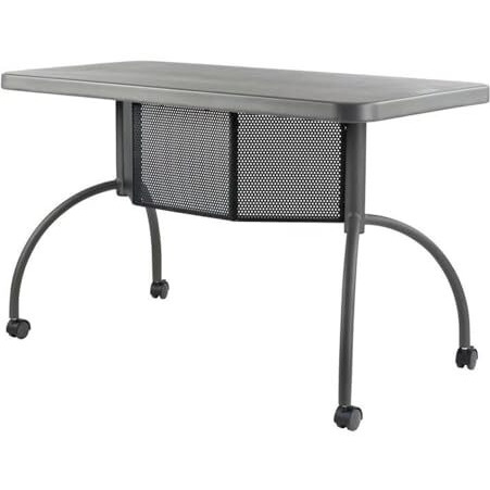 Oklahoma Sound Modern Plastic Teacher's WorkPod Desk in Charcoal Slate