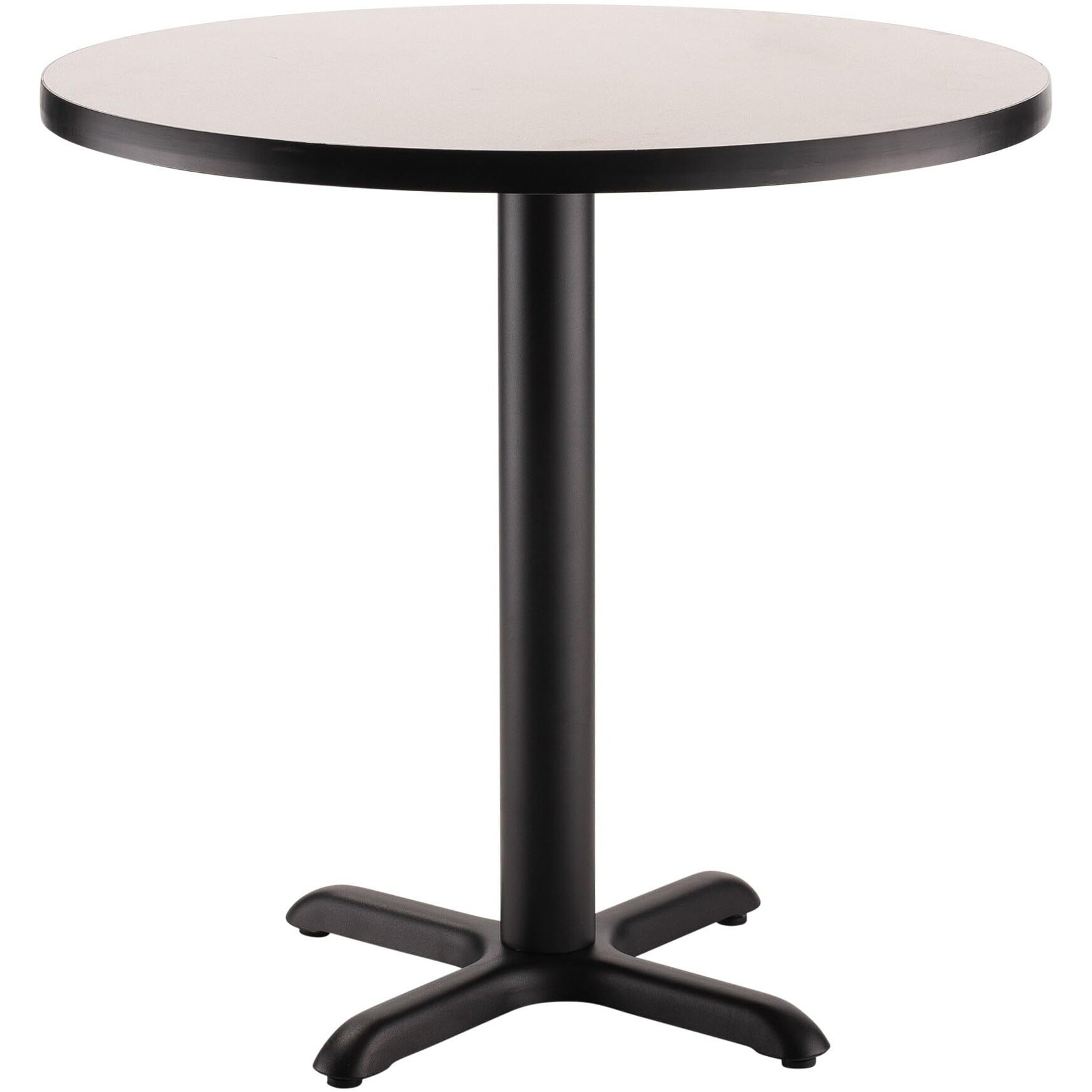 National Public Seating, Cafe Table, 36x36x30 Round  X  Base, Height 30 in, Model CT13636XDPBTMGY