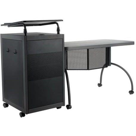 Oklahoma Sound Metal Teacher's WorkPod Desk and Lectern Kit in Charcoal