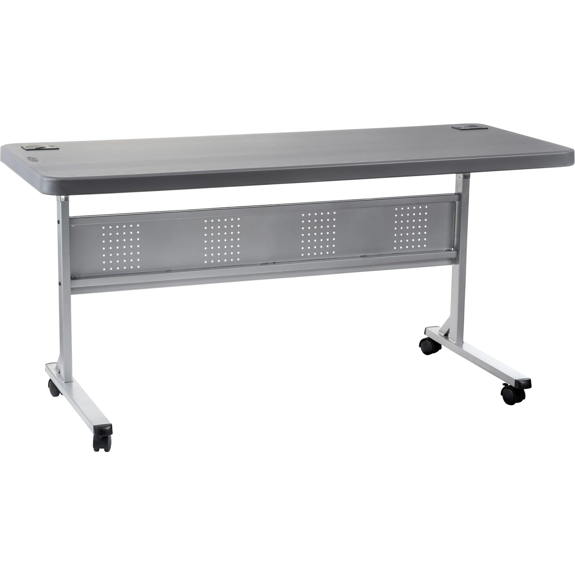 National Public Seating, 24x60 Flip-N-Store Training Table, Charcoal, Height 29.5 in, Model BPFT-2460-20