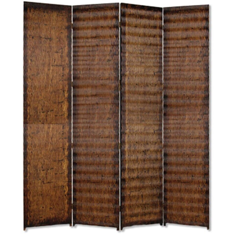 HomeRoots 1  x 84  x 84  Brown Wood Screen Room Divider