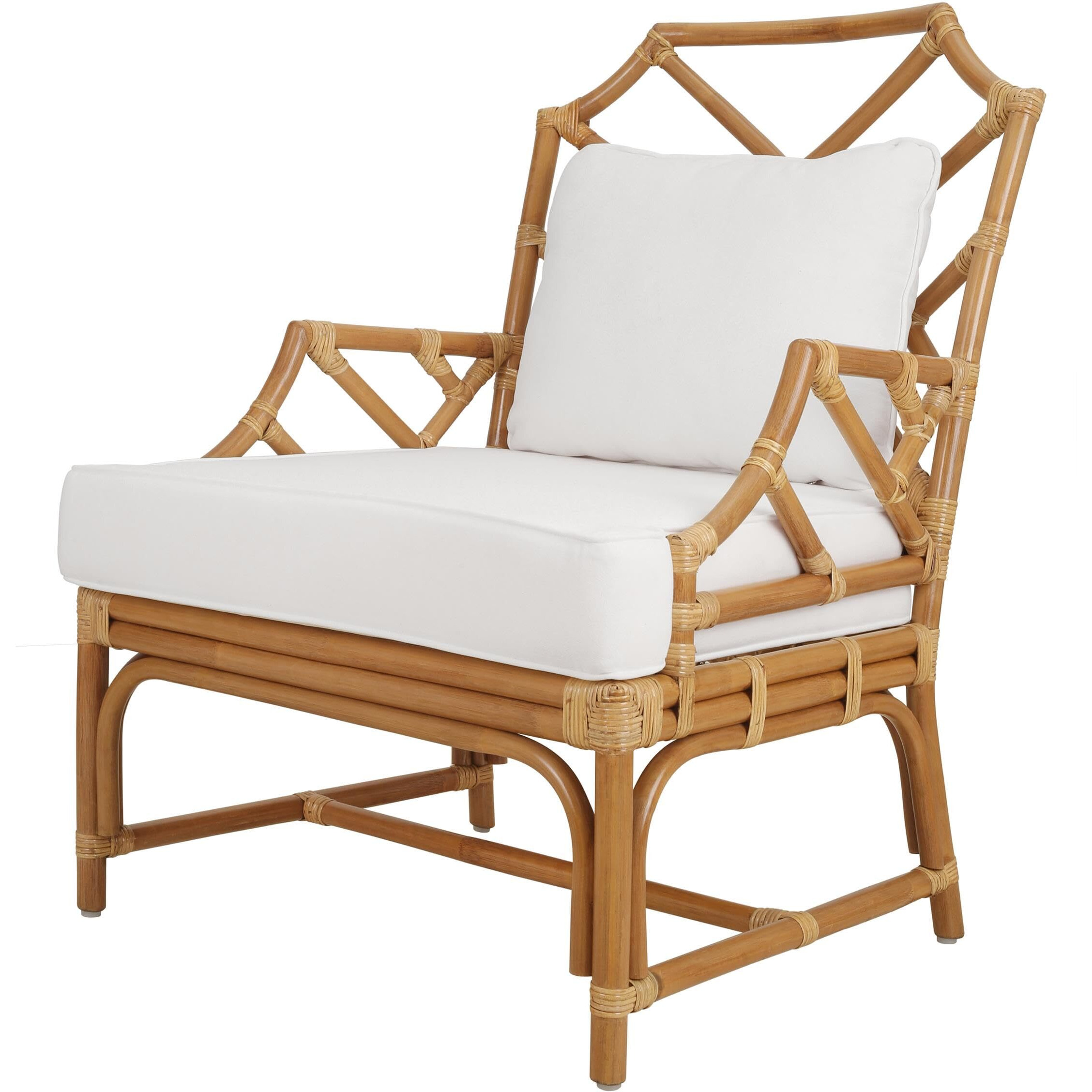 New Pacific Direct Kara 17.5  Rattan and Cotton Accent Arm Chair in Canary Brown