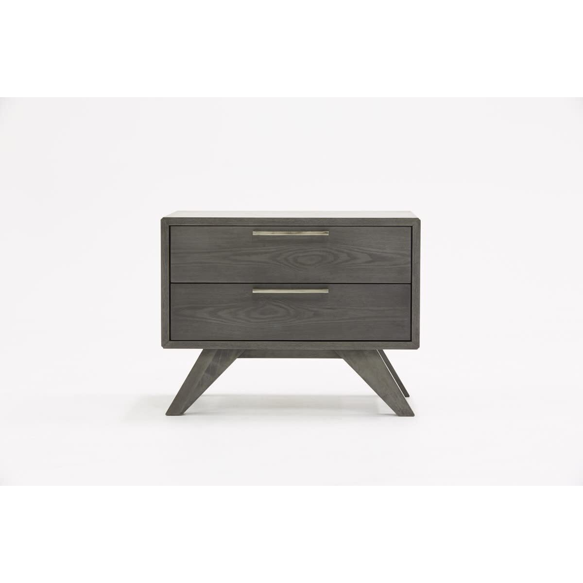 HomeRoots Modern Gray Wash Nightstand with Two Drawers