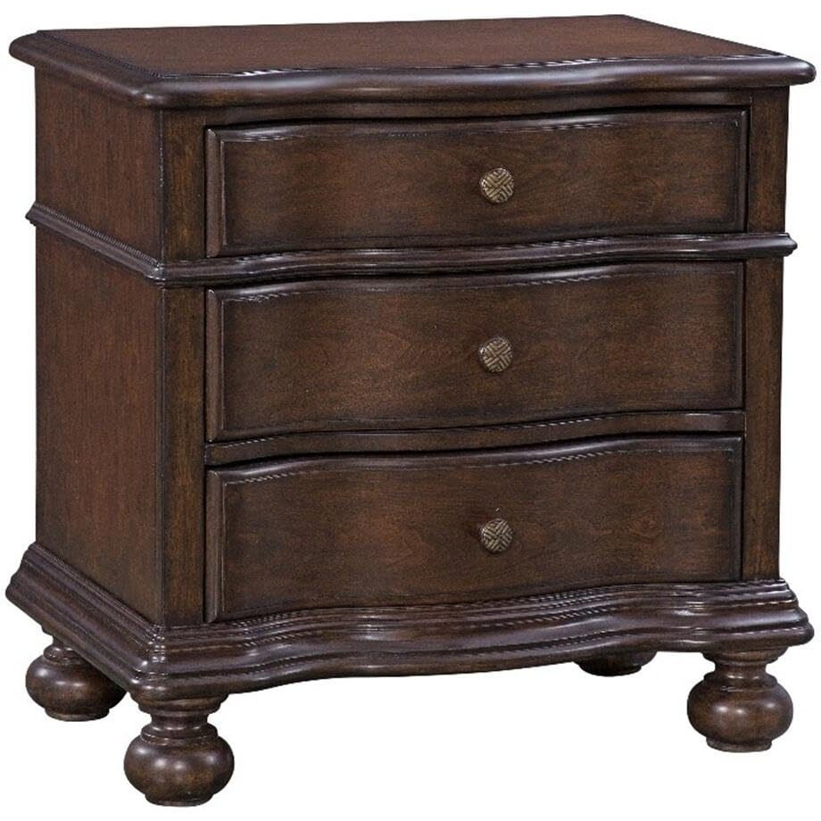 American Woodcrafters Rodanthe Tobacco Brown 3-Drawer Traditional Style Wood Nightstand