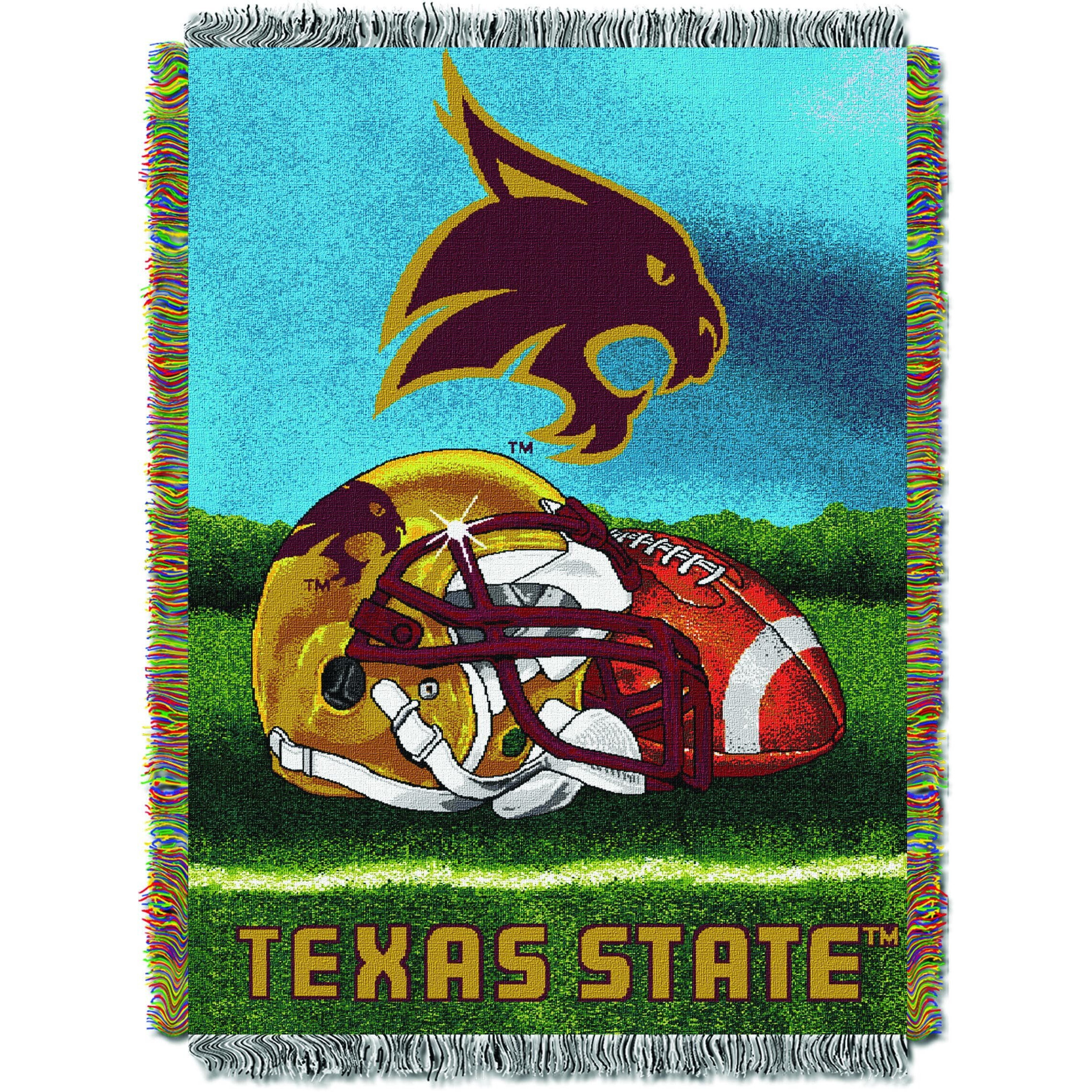 Northwest COL 051 HFA Texas State Bobcats NCAA Woven Tapestry Throw (Home Field Advantage) (48x60)