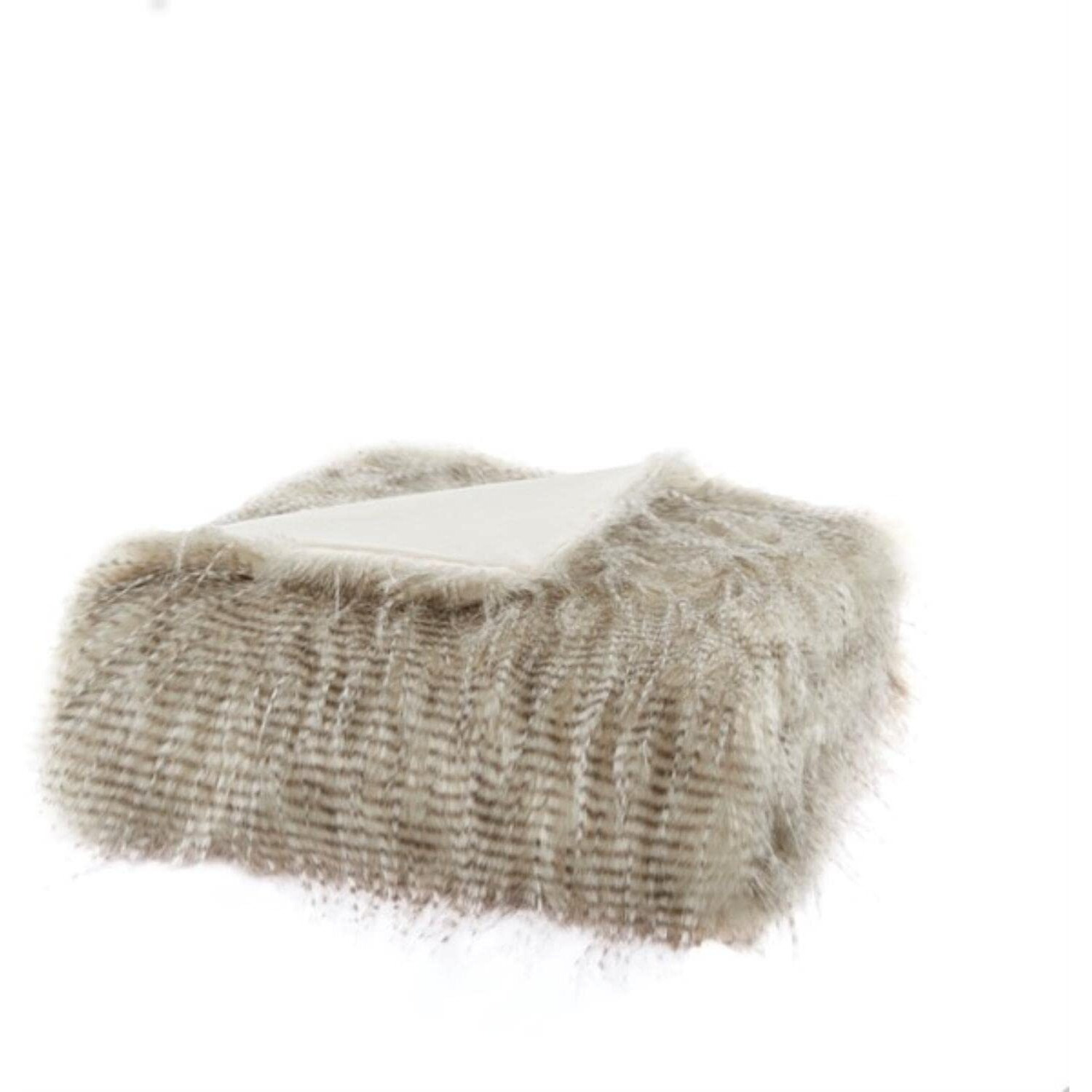 Madison Park Edina Luxury Faux Fur Thro Natural 50*60 Premium Soft Cozy Faux Fur For Bed, Coach or Sofa