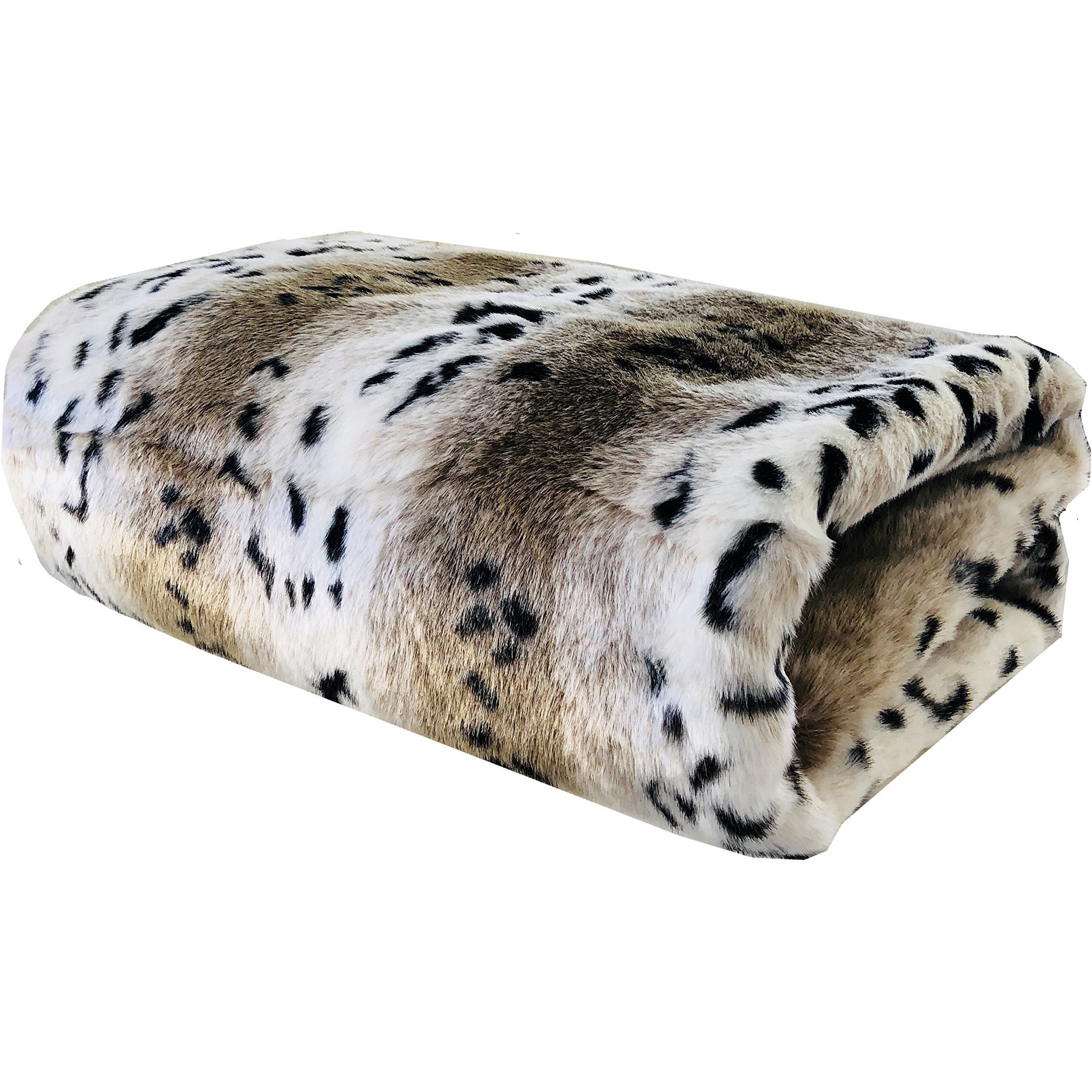 Plutus Brands Sno Lynx Faux Fur Luxury, Thro 36W x 60L, Off- White