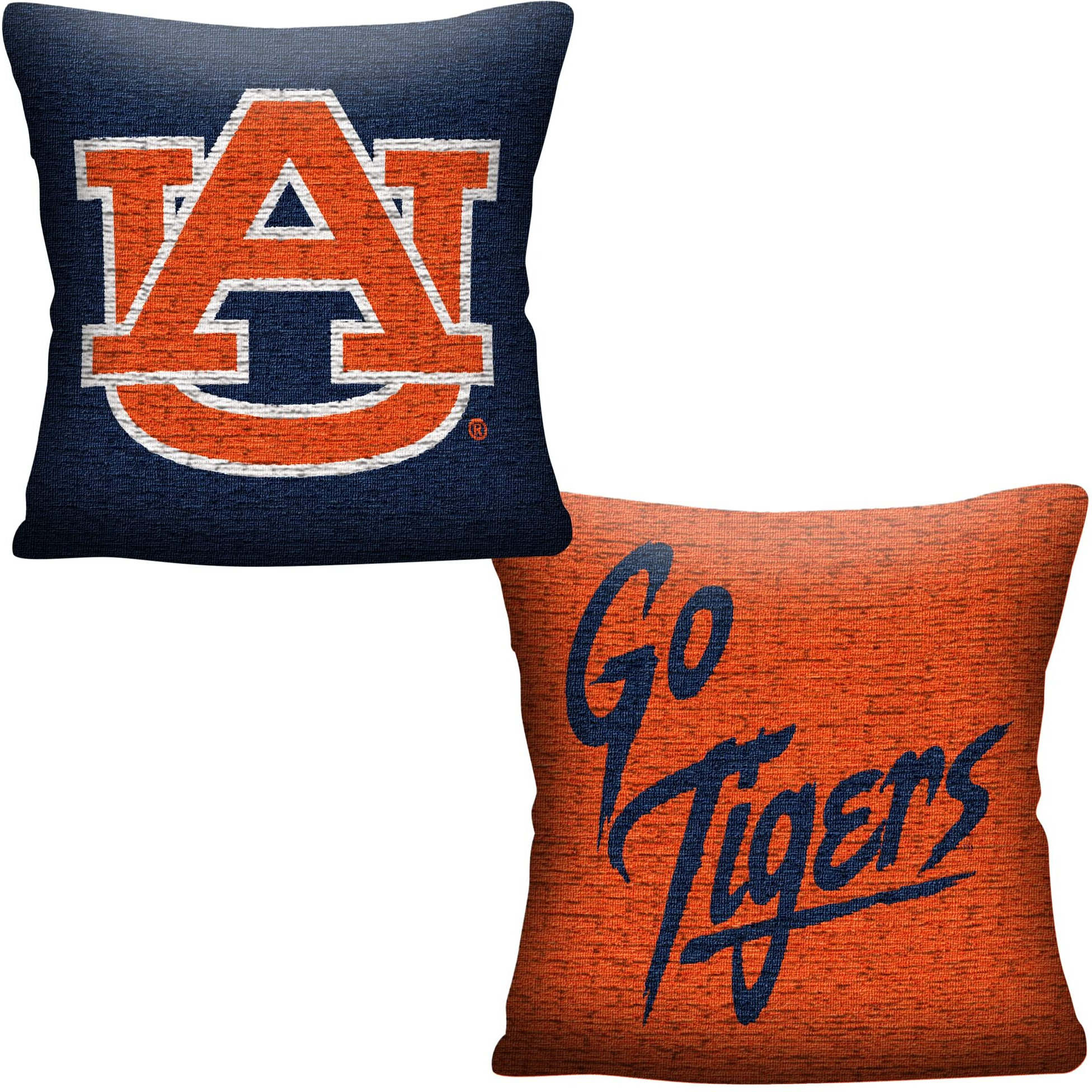 The Northwest Company NCAA Auburn Tigers Double Sided Woven Jacquard Pillow, 20  x 20 , Invert