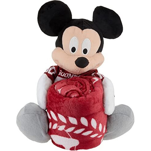 Northest The Company NCAA Oklahoma Sooners Character Hugger Pillo & Silk Touch Thro Blanket Set, 40  x 50 , Mickey Mouse