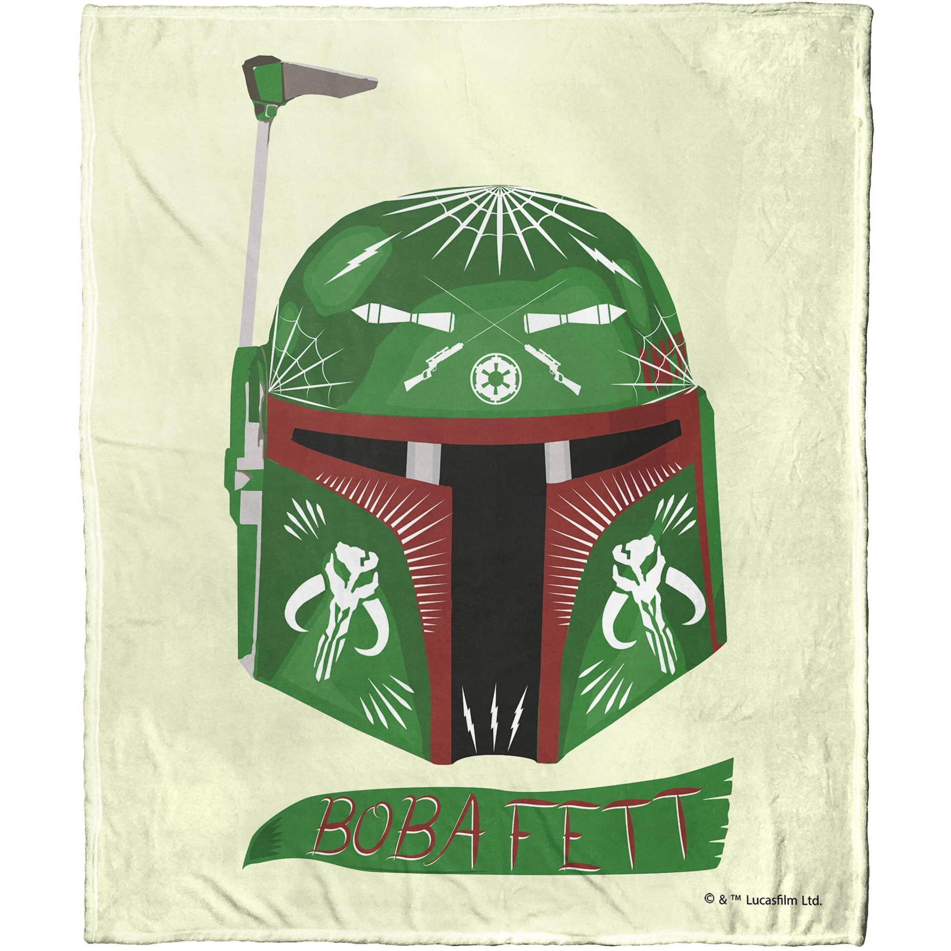 Northest Star Wars Silk Touch Thro Blanket, 50  x 60 , Boba Fett Decorated Helmet