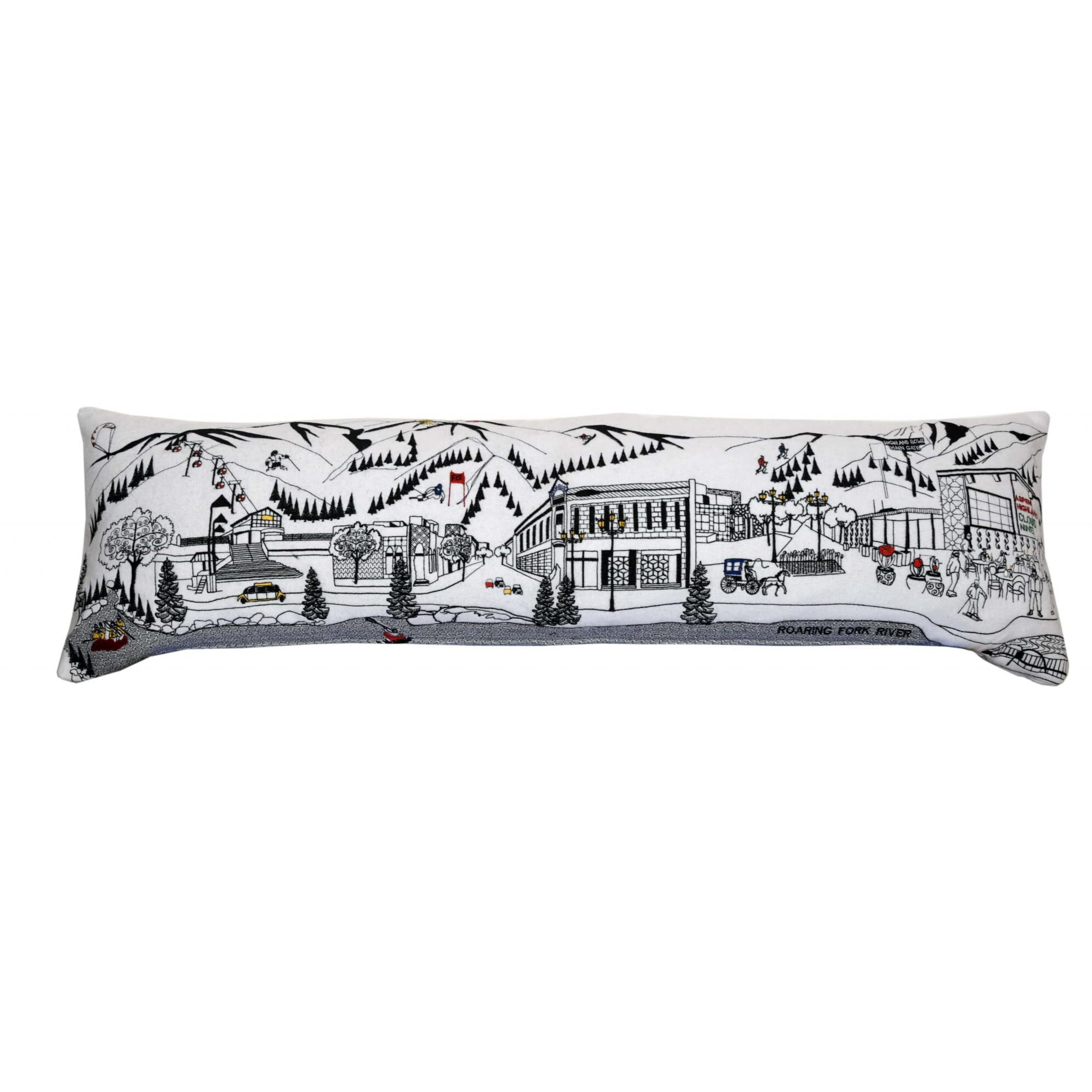 HomeRoots Cream 45  White Aspen Daylight Skyline Lumbar Decorative Pillow