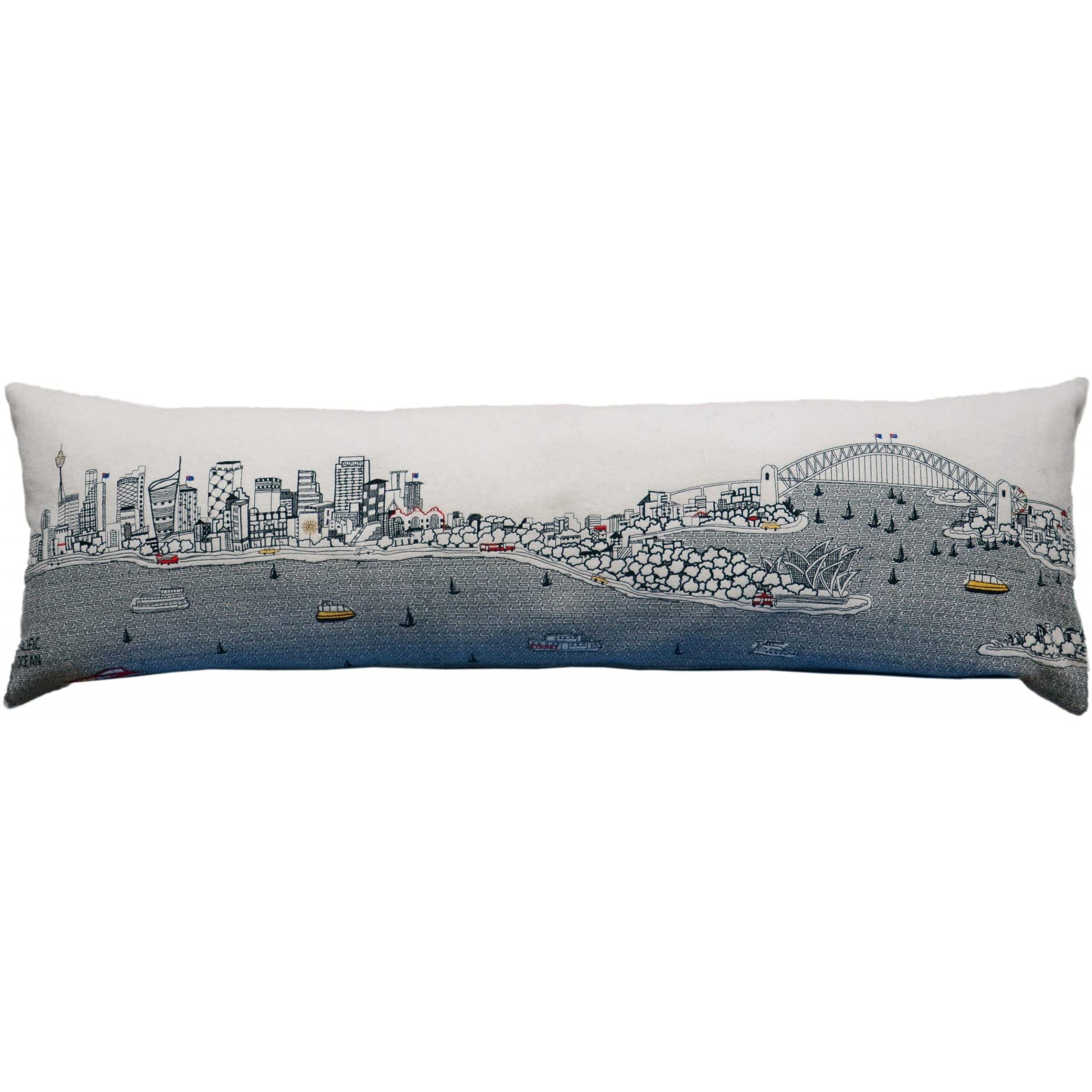 HomeRoots Cream 45  White Sydney Daylight Skyline Lumbar Decorative Pillow