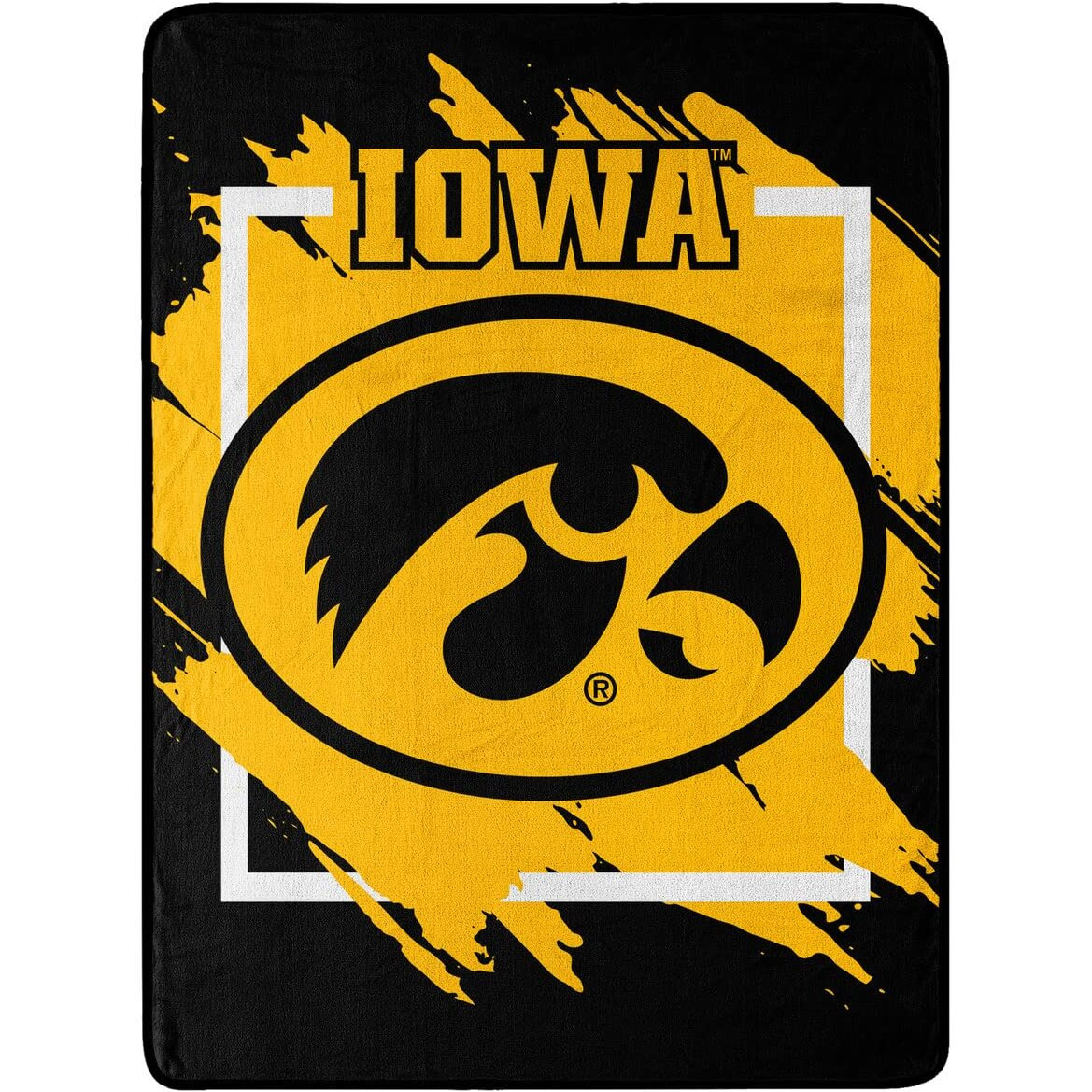 Northest Enterprises NCAA 46x60 Dimensional Design Micro Raschel Thro Blanket (Ioa Hakeyes)