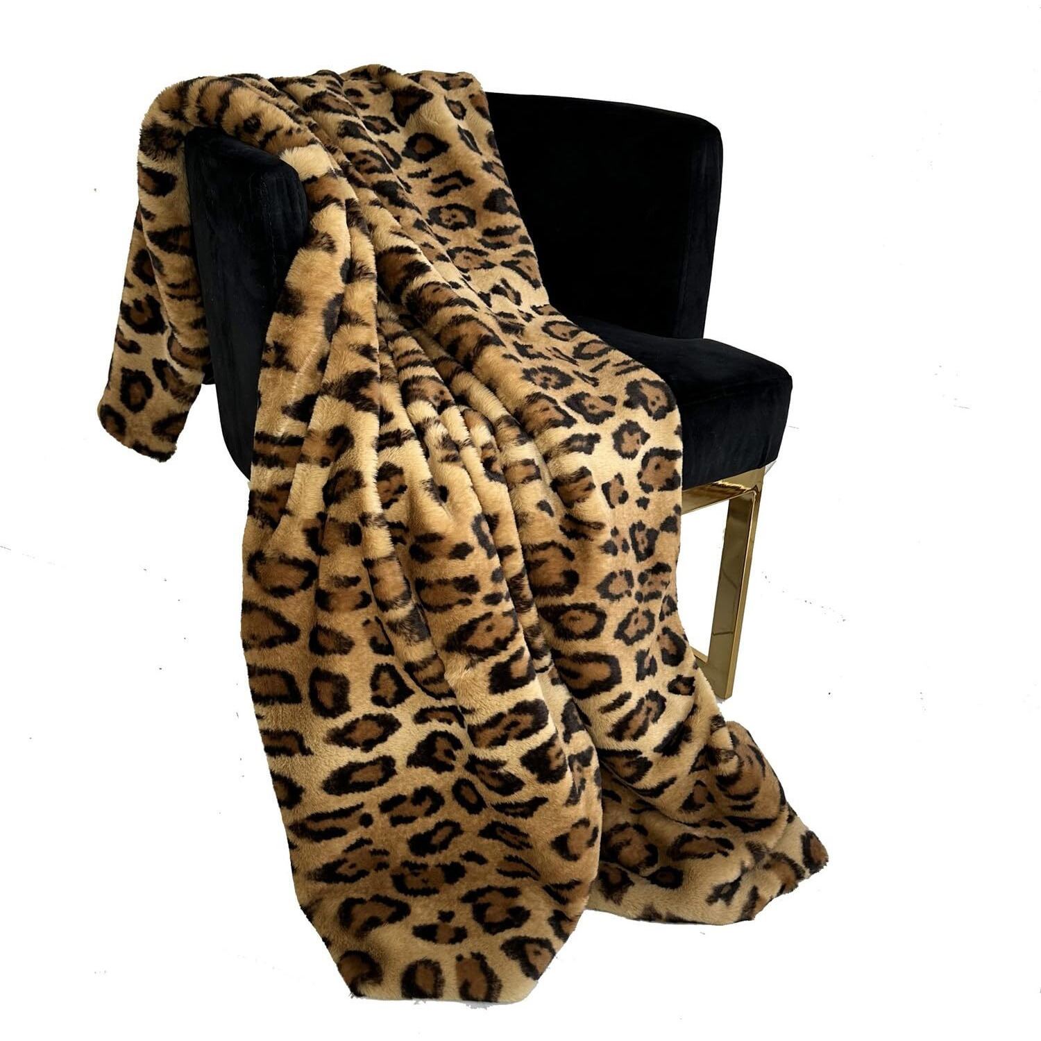 Plutus Brands Brown Jaguar Faux Fur Luxury Throw Blanket