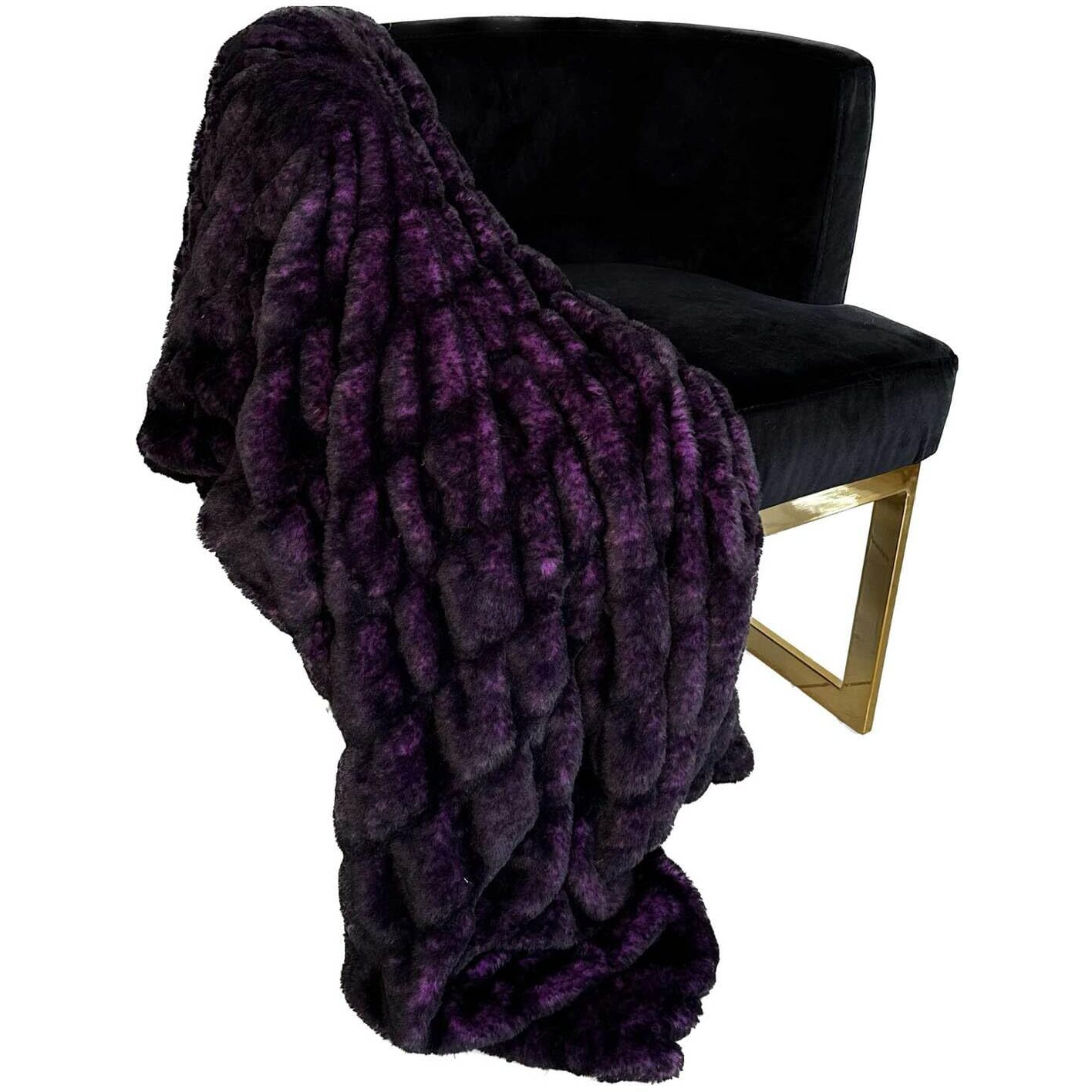 Plutus Brands Purple Plush Pelt Faux Fur Luxury Throw Blanket