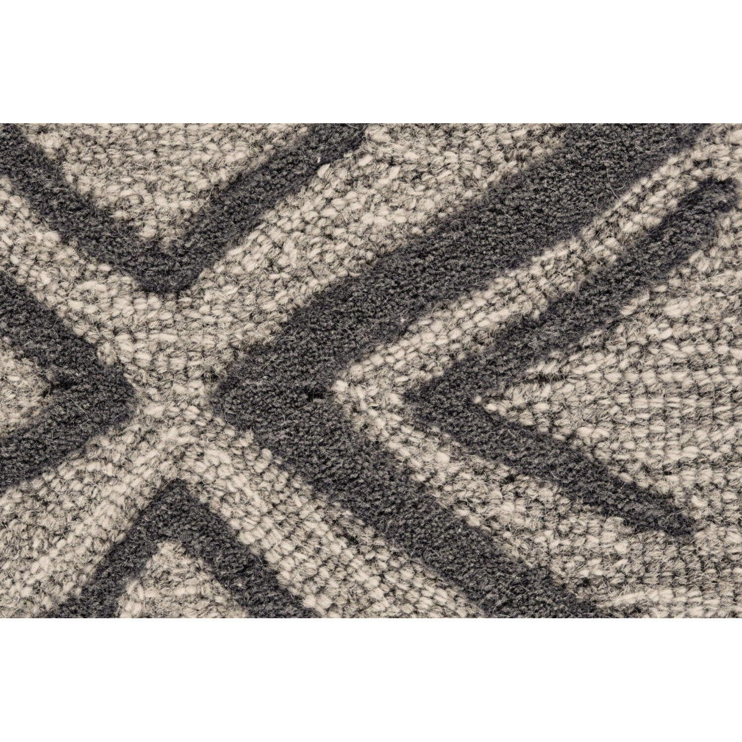 HomeRoots 511839 5 x 8 ft. Black Gray & Taupe Wool Geometric Hand Tufted Handmade Stain Resistant Rectangle Area Rug