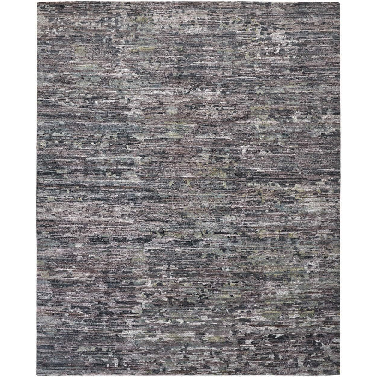 HomeRoots 513349 4 x 6 ft. Blue & Gray Wool Abstract Hand Knotted Rectangle Area Rug