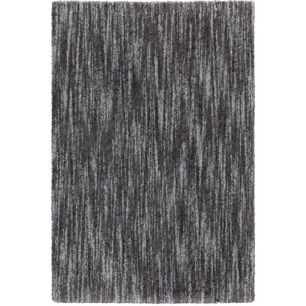 HomeRoots 507853 8 x 11 ft. Charcoal Shag Power Loom Stain Resistant Rectangle Area Rug