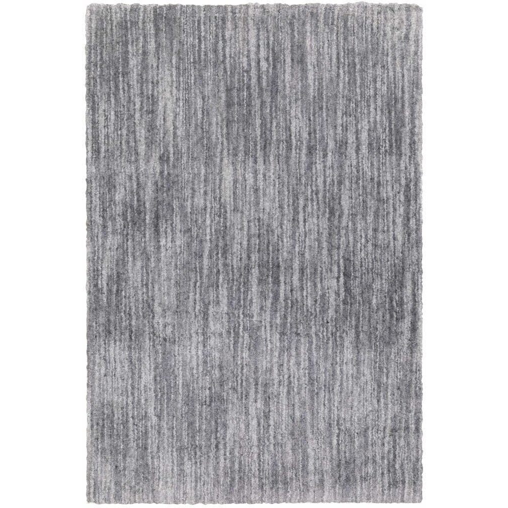 HomeRoots 507839 5 x 8 ft. Gray Shag Power Loom Stain Resistant Rectangle Area Rug