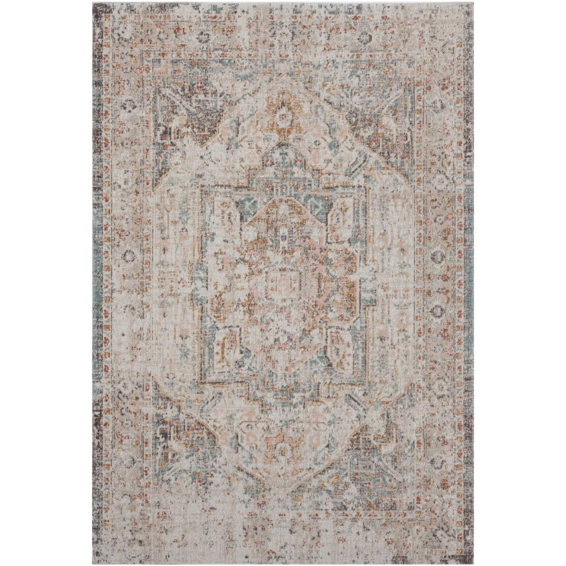 HomeRoots 482913 9 x 12 ft. Beige Abstract Stain Resistant Indoor & Outdoor Rectangle Traditional Area Rug