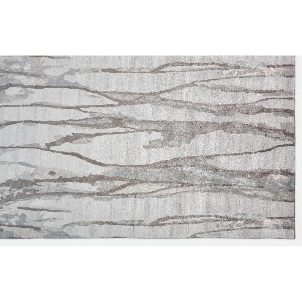 HomeRoots 512250 5 x 8 ft. Taupe Ivory & Gray Abstract Hand Tufted Handmade Rectangle Area Rug