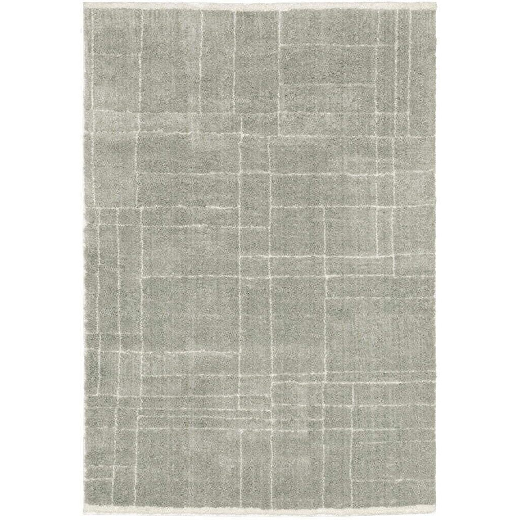 HomeRoots 510866 10 x 13 ft. Gray & Ivory Geometric Shag Power Loom Stain Resistant Rectangle Area Rug