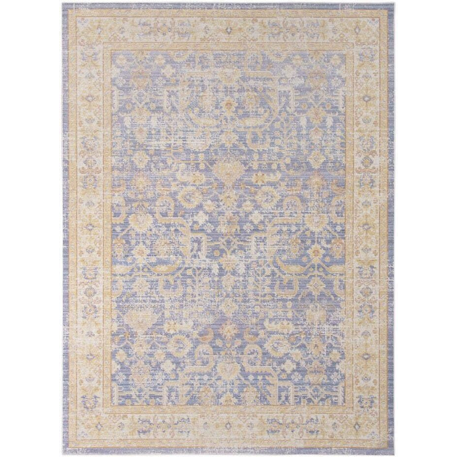 HomeRoots 531984 8 x 10 ft. Lavender & Blue Floral Power Loom Rectangle Area Rug