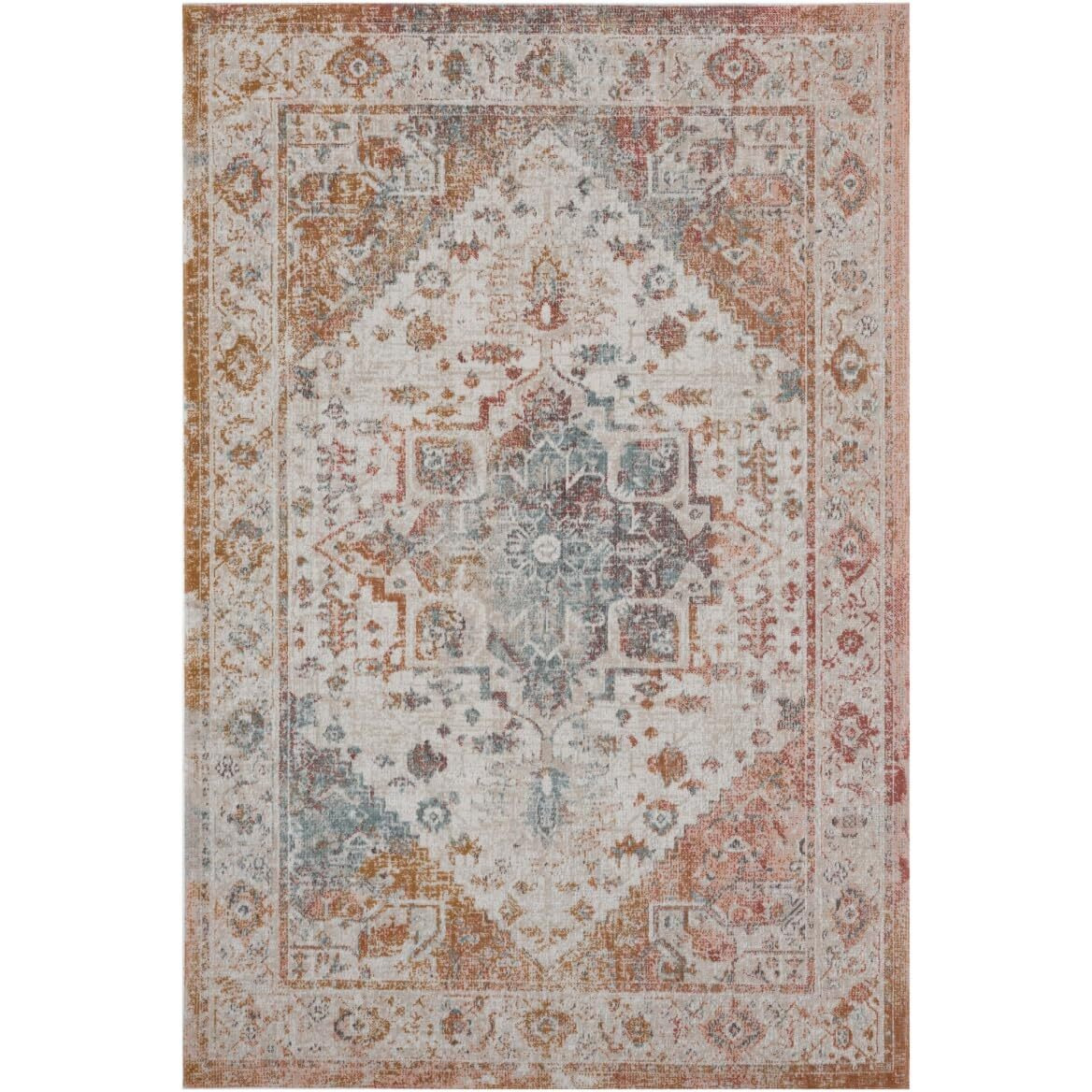 HomeRoots 482925 9 x 12 ft. Beige Abstract Stain Resistant Indoor & Outdoor Rectangle Traditional Area Rug