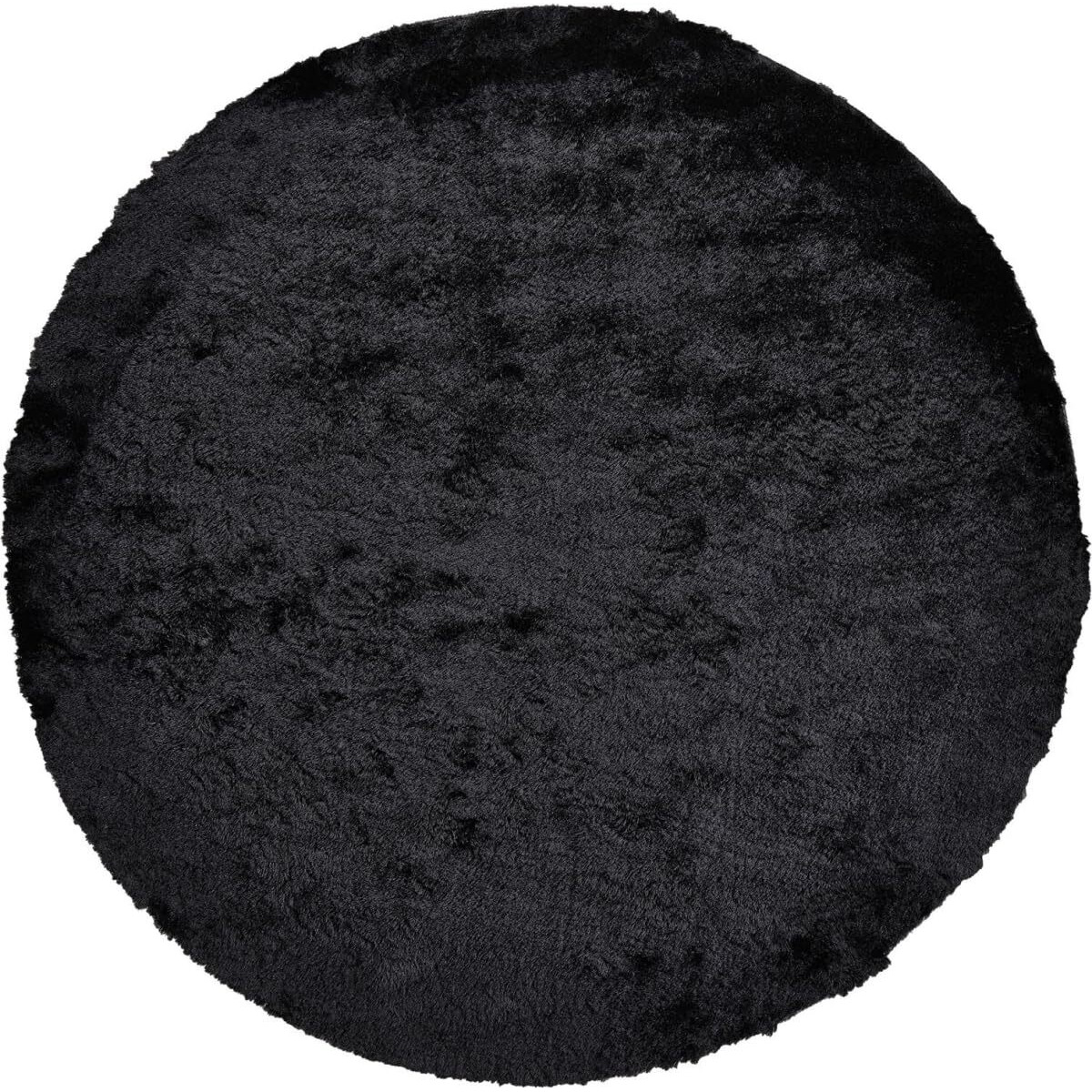 HomeRoots 510953 10 ft. Black Shag Hand Tufted Handmade Round Area Rug