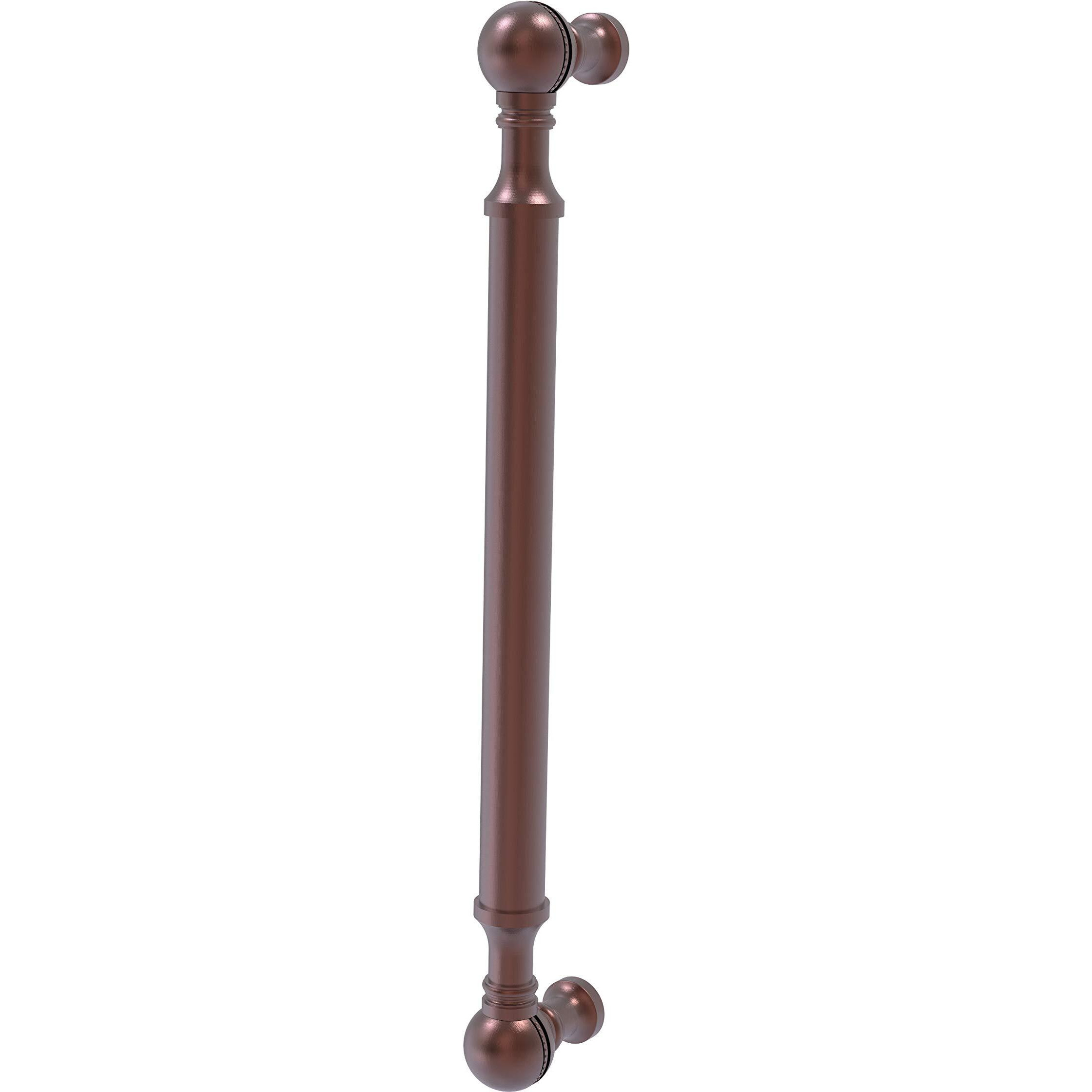 Allied Brass P-3/8 8 Inch Beaded Door Pull, 8  x 3/4 , Antique Copper