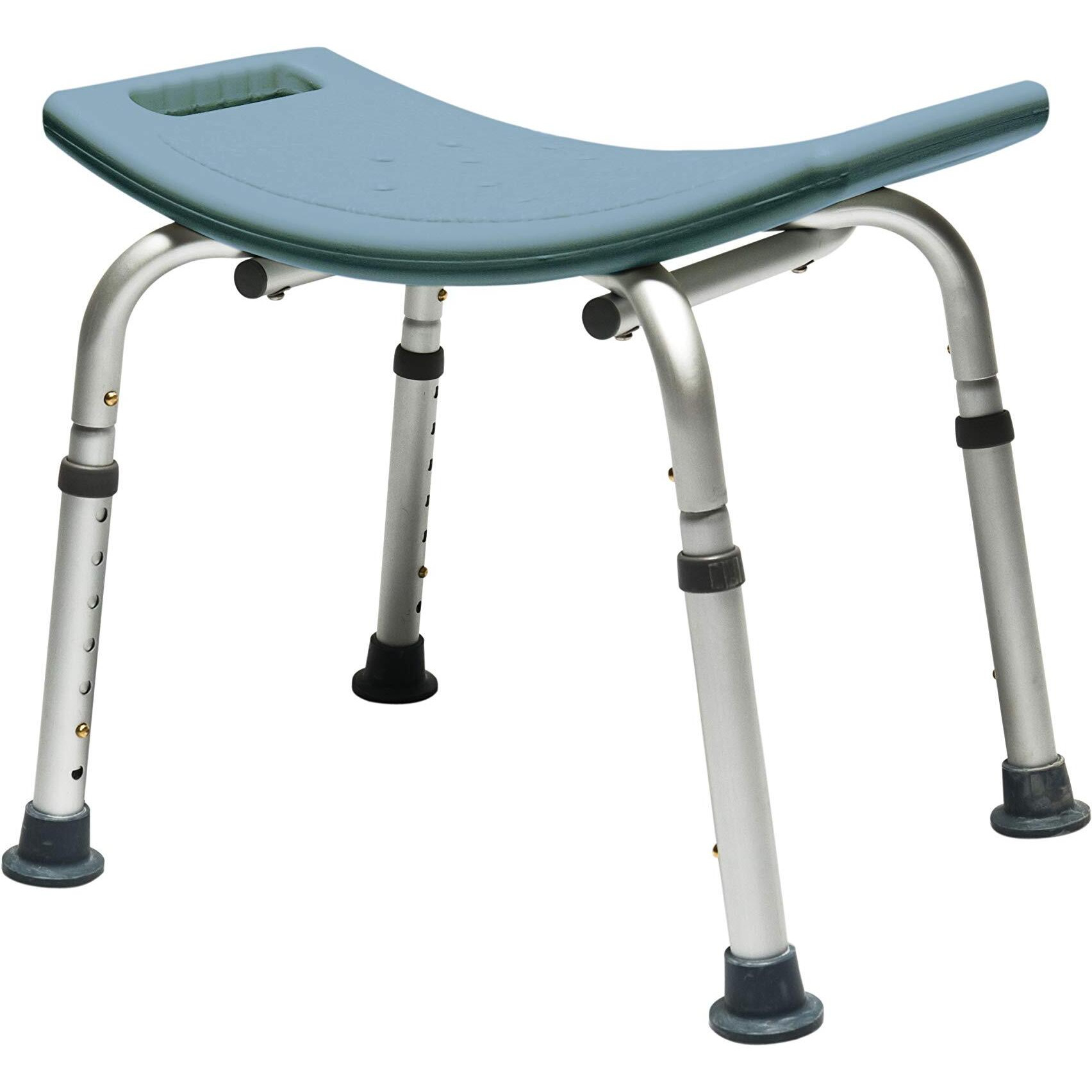 Graham-Field 7931RB-1 Lumex Shower Chair, Adjustable-Height, Non-Slip Feet & 350 lb. Weight Capacity, Steel Blue