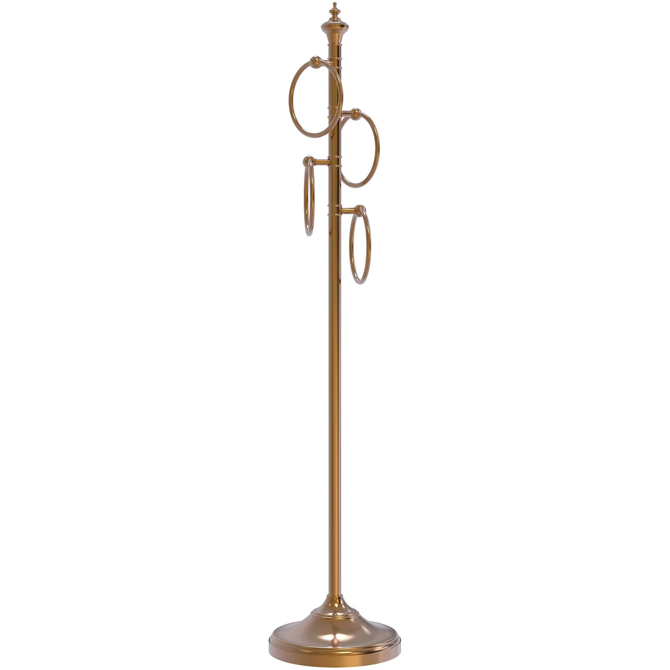 Allied Brass TS-D1 Floor 4 Ring Towel Stand, Brushed Bronze